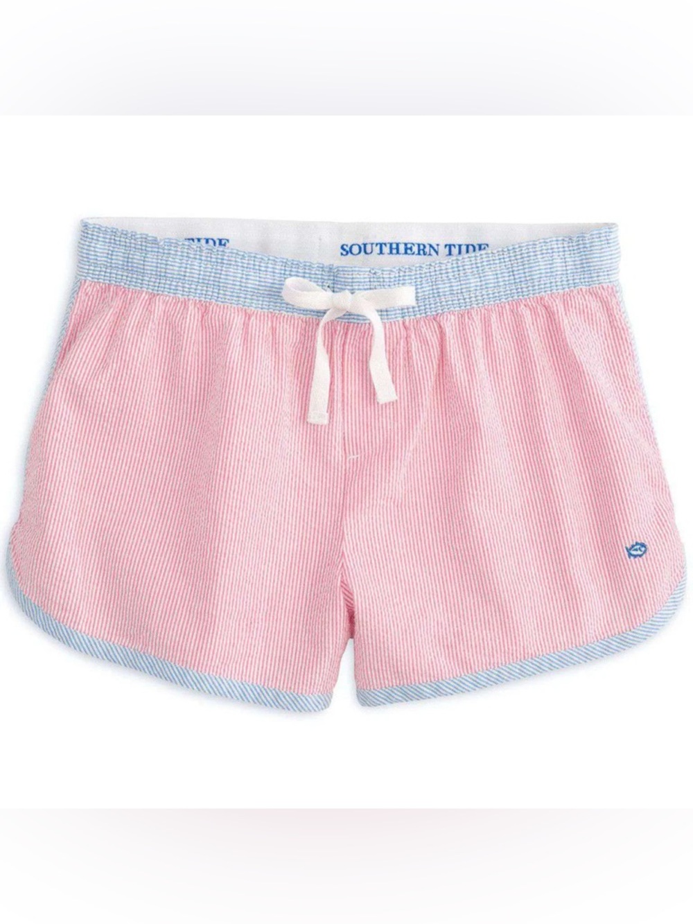 Southern Tide Seersucker Lounge Short in Berry